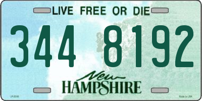 NH license plate 3448192