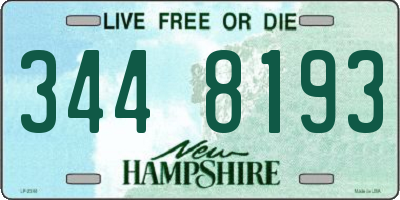 NH license plate 3448193