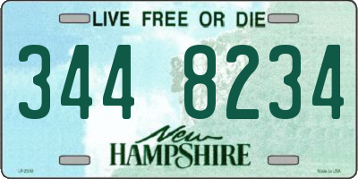 NH license plate 3448234