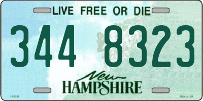 NH license plate 3448323