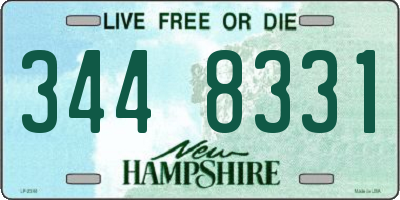 NH license plate 3448331