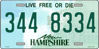 NH license plate 3448334