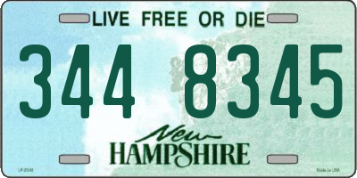 NH license plate 3448345