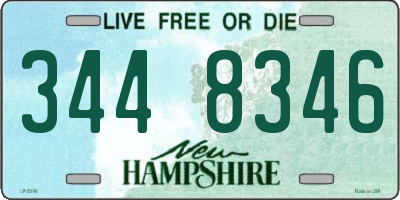 NH license plate 3448346