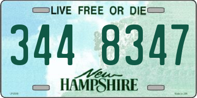 NH license plate 3448347