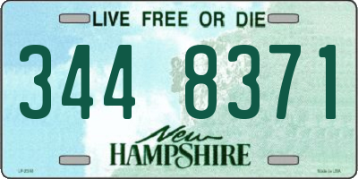 NH license plate 3448371