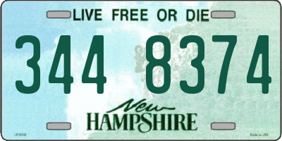 NH license plate 3448374