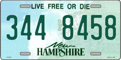 NH license plate 3448458