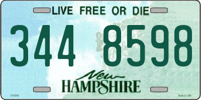 NH license plate 3448598
