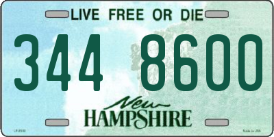NH license plate 3448600