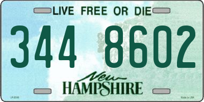 NH license plate 3448602