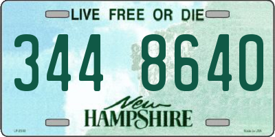 NH license plate 3448640