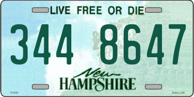 NH license plate 3448647