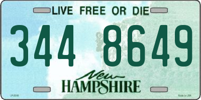 NH license plate 3448649