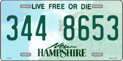 NH license plate 3448653
