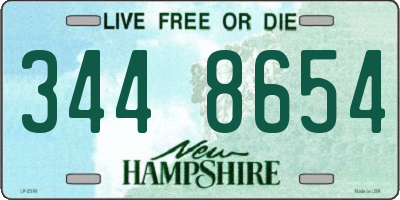 NH license plate 3448654