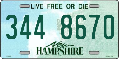NH license plate 3448670