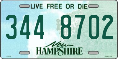 NH license plate 3448702