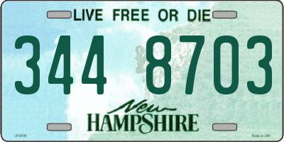 NH license plate 3448703