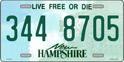 NH license plate 3448705