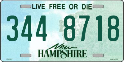 NH license plate 3448718