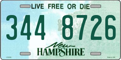 NH license plate 3448726