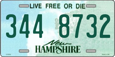 NH license plate 3448732