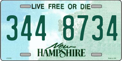 NH license plate 3448734