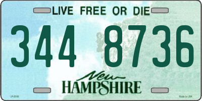 NH license plate 3448736