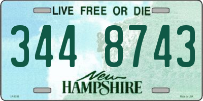 NH license plate 3448743