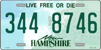 NH license plate 3448746