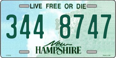 NH license plate 3448747