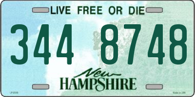 NH license plate 3448748
