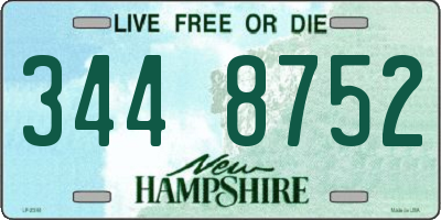 NH license plate 3448752