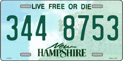 NH license plate 3448753
