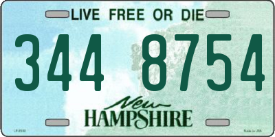 NH license plate 3448754