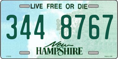 NH license plate 3448767