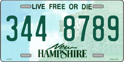 NH license plate 3448789