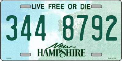 NH license plate 3448792