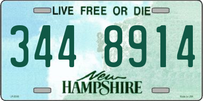 NH license plate 3448914