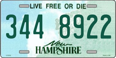 NH license plate 3448922