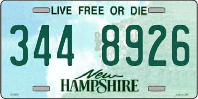 NH license plate 3448926