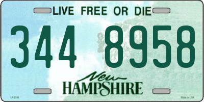 NH license plate 3448958
