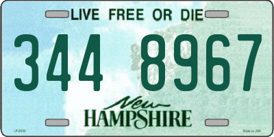 NH license plate 3448967