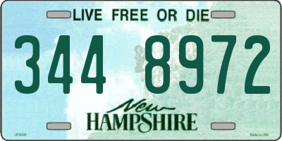 NH license plate 3448972