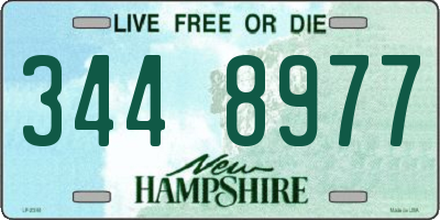 NH license plate 3448977