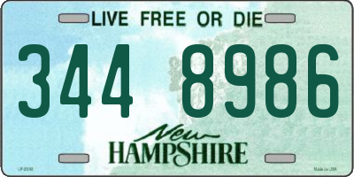 NH license plate 3448986