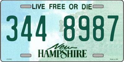 NH license plate 3448987