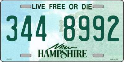 NH license plate 3448992