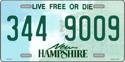 NH license plate 3449009